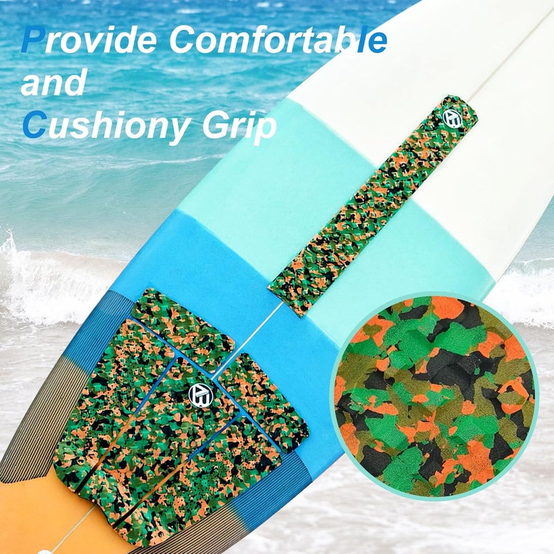 AQUBONA Store 5 Piece EVA Surfboard Deck Traction Pads for Stomp Skimboards, Surf Boards, Funboard, Fish Board - Image 4